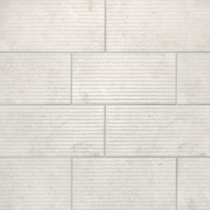 Bedrosians - Lunaris Collection - 12" x 24" Fluted Deco Wall Tile - Greige