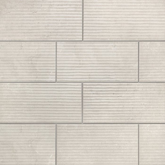 Bedrosians - Lunaris Collection - 12" x 24" Fluted Deco Wall Tile - Taupe