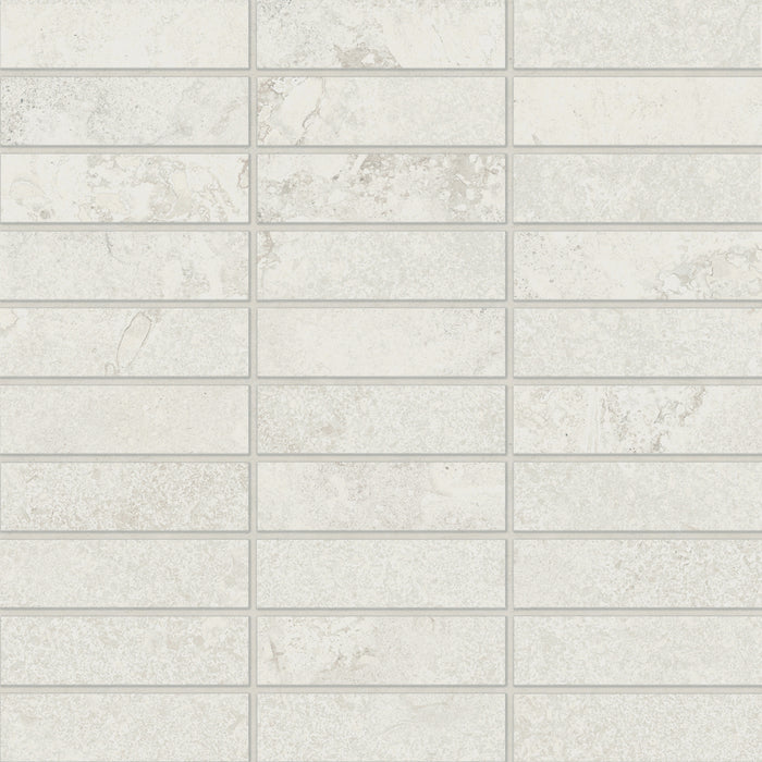 Bedrosians - Lunaris Collection - 1" x 4" Mosaic - Matte - Ivory