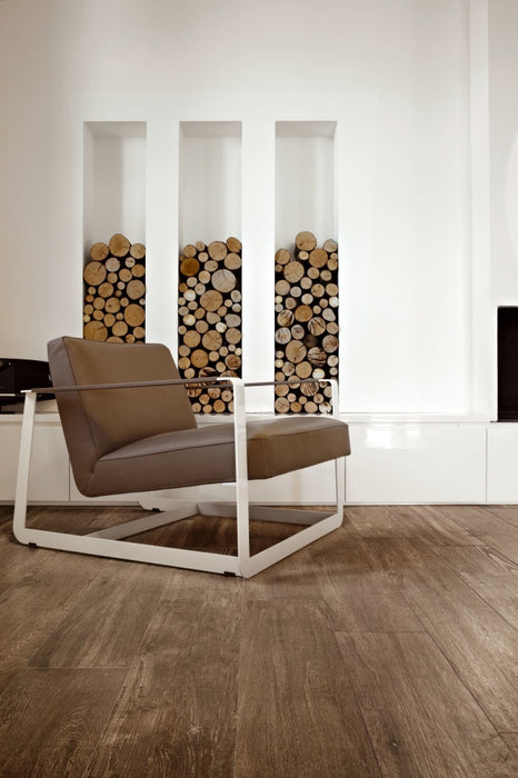 Elysium - Selection Oak Series - 8 in. x 48 in. Matte Porcelain Tile - Brown floor installation