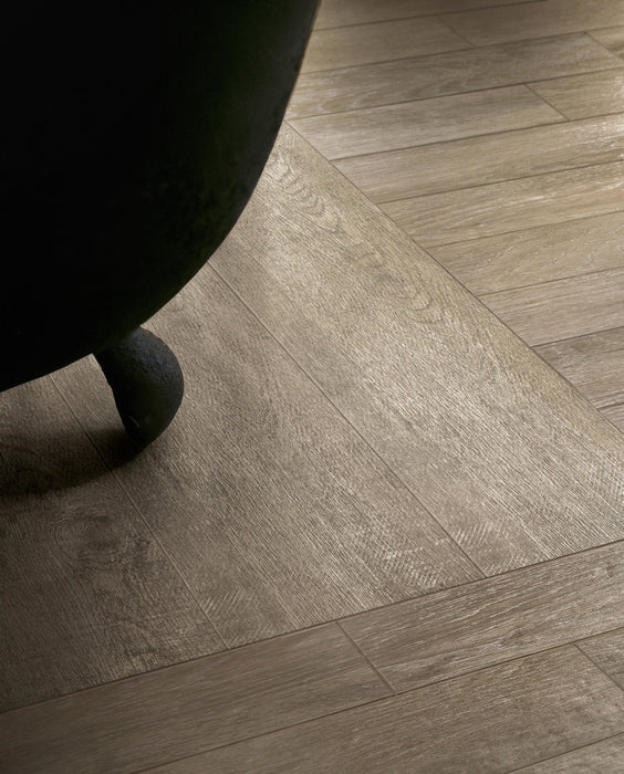 Elysium - Selection Oak Series - 6 in. x 36 in. Grip R11 Porcelain Tile - Amber floor installation