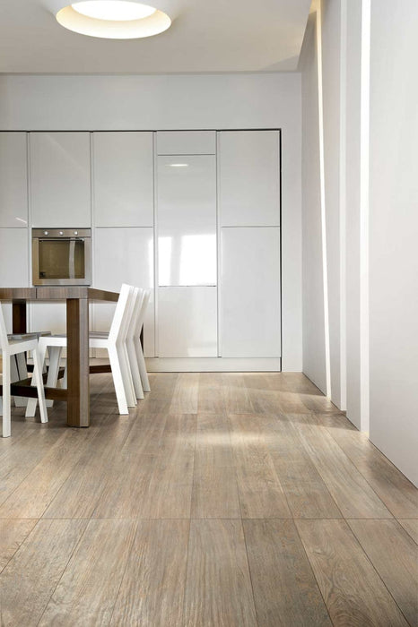 Elysium - Selection Oak Series - 6 in. x 36 in. Grip R11 Porcelain Tile - Cream floor installation