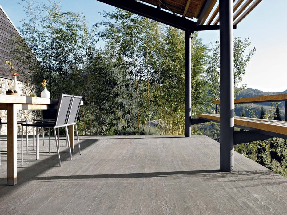 Elysium - Selection Oak Series - 6 in. x 36 in. Grip R11 Porcelain Tile - Grey floor installation