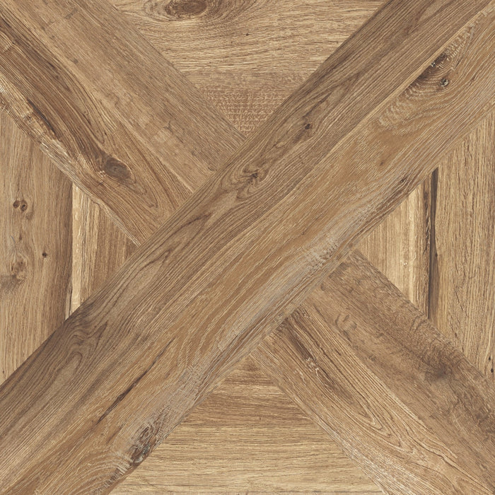 Elysium - Planches 32 in. x 32 in. Porcelain Decor Tile - Noisette