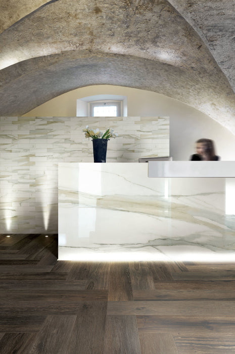 Elysium - Planches 8 in. x 48 in. Porcelain Tile - Choco floor installation