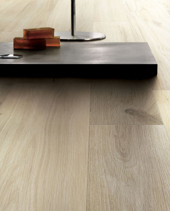 Elysium - Planches 6 in. x 48 in. Porcelain Tile - Amande floor installation