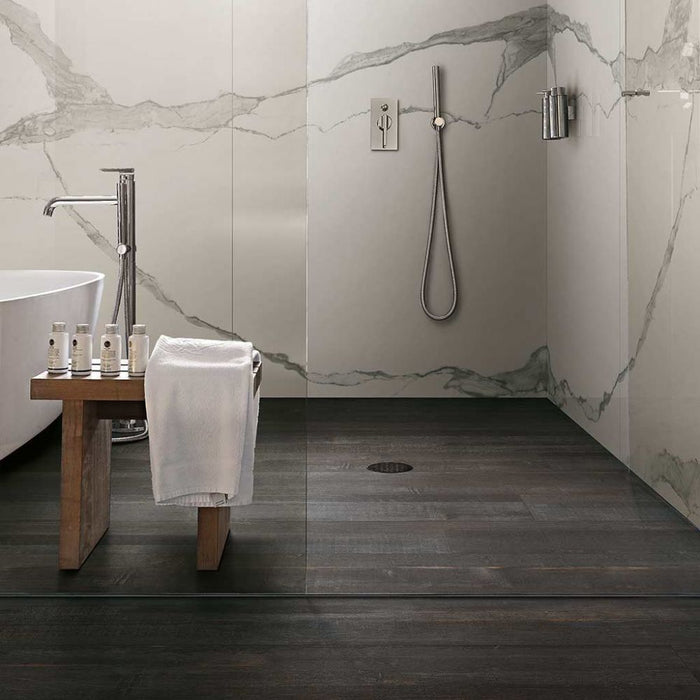 Elysium - Deco Wood 8 in. x 48 in. Rectified Porcelain Tile - Black