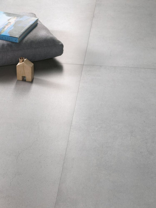 Elysium - Plain Series - 30 in. x 60 in. Matte Rectified Porcelain Tile - Cinder floor installation