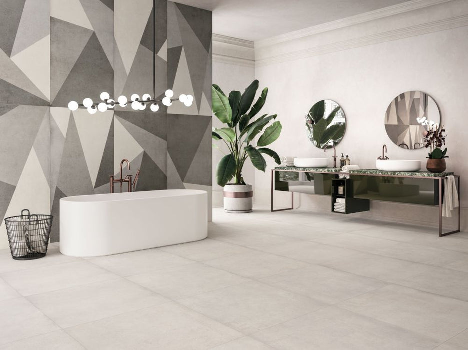 Elysium - Plain Series - 48 in. x 48 in. Matte Rectified Porcelain Tile - Mist floor installation