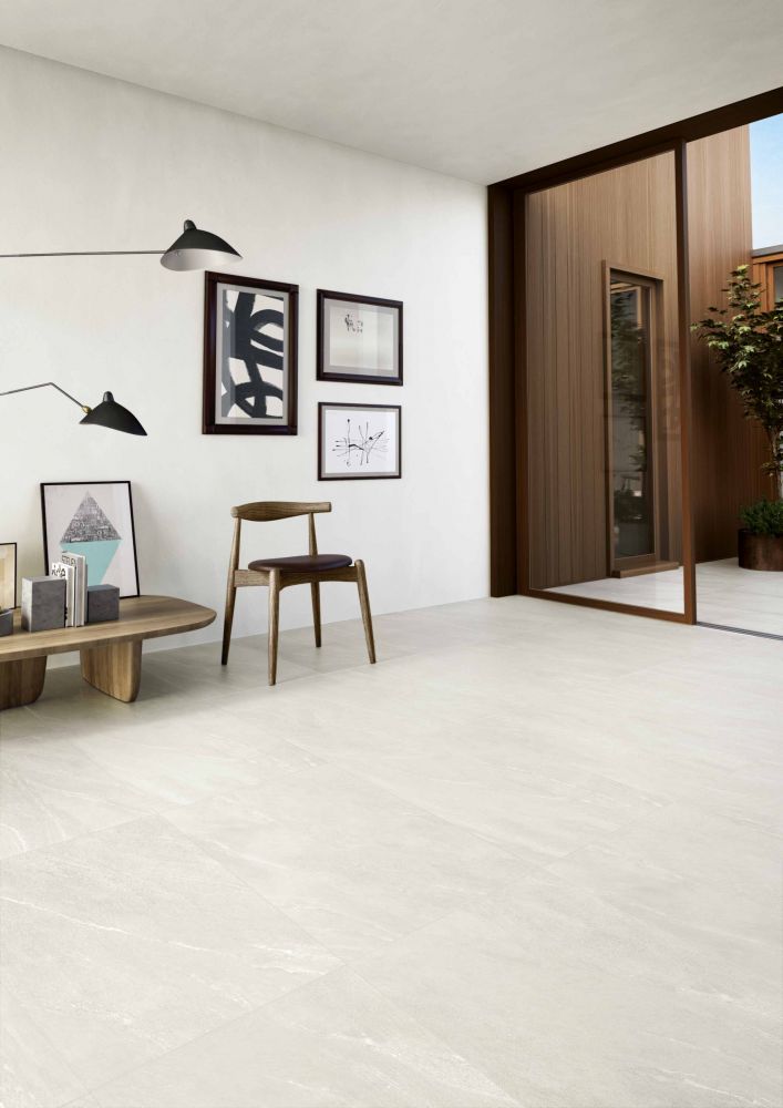 Elysium - Waystone 24 in. x 48 in. Matte Rectified Porcelain Tile - Light floor installation