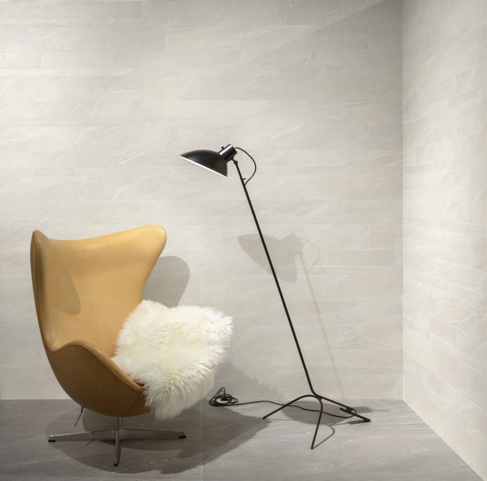 Elysium - Waystone 24 in. x 48 in. Matte Rectified Porcelain Tile - Light wall installation