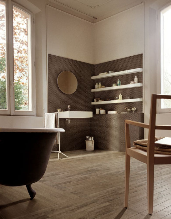 Elysium - Selection Oak Series - 6 in. x 36 in. Matte Porcelain Tile - Amber floor installation