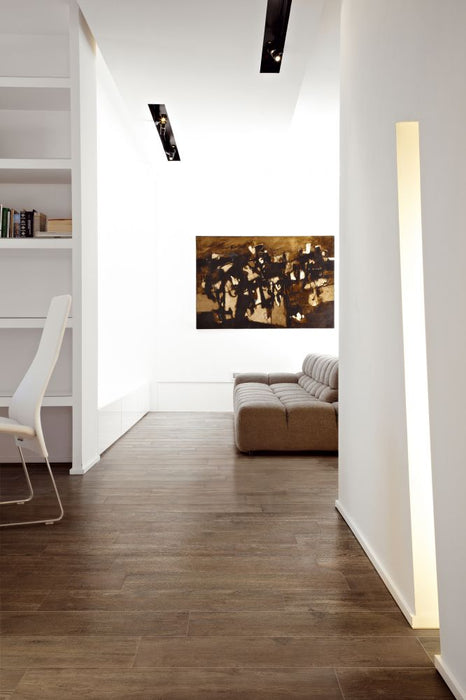 Elysium - Selection Oak Series - 6 in. x 36 in. Matte Porcelain Tile - Brown floor installation