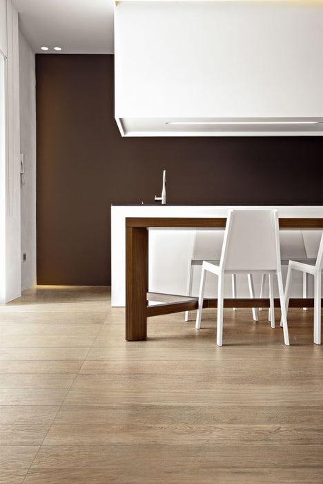 Elysium - Selection Oak Series - 6 in. x 36 in. Matte Porcelain Tile - Cream floor installation
