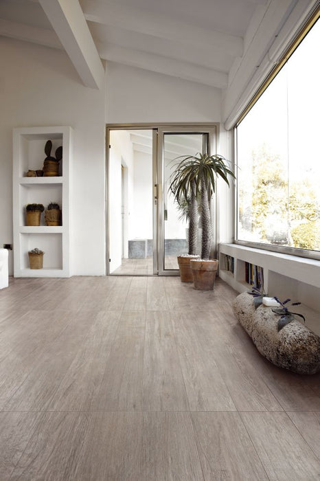 Elysium - Selection Oak Series - 6 in. x 36 in. Matte Porcelain Tile - Grey floor installation