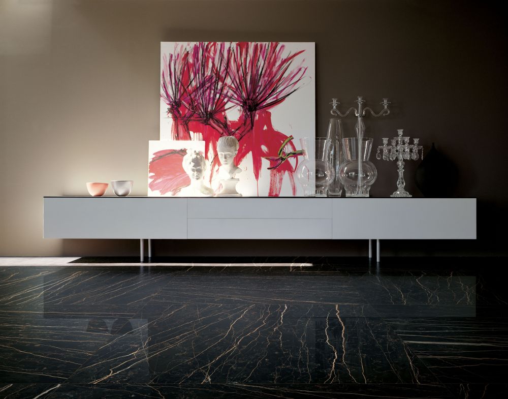 Elysium - Prexious - 24 in. x 48 in. Matte Rectified Porcelain Tile - Thunder Night floor installation