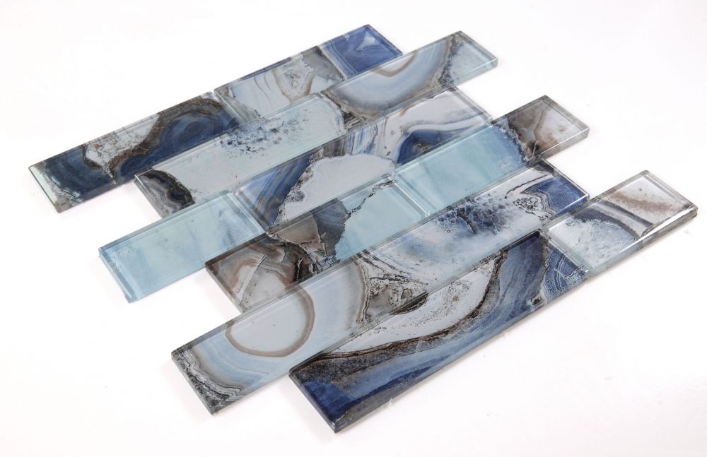 Elysium - Casale Shell Blue 11.75 in. x 11.75 in. Glass Mosaic