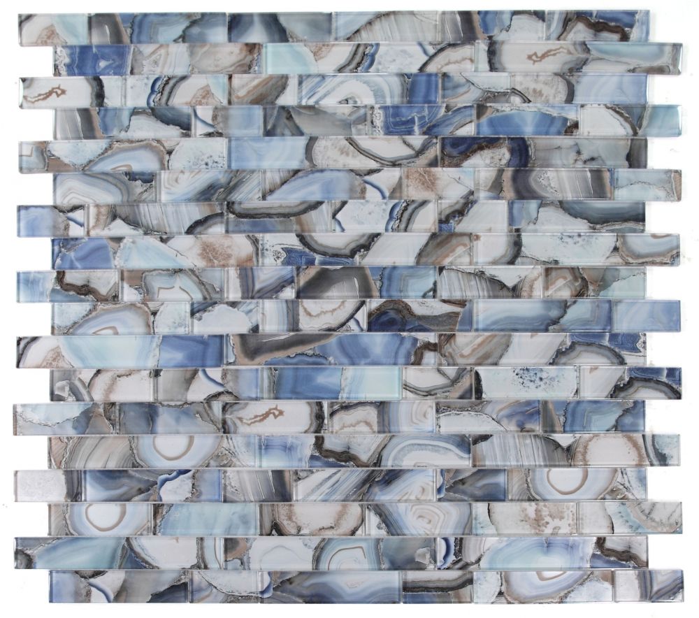 Elysium - Casale Shell Blue 11.75 in. x 11.75 in. Glass Mosaic