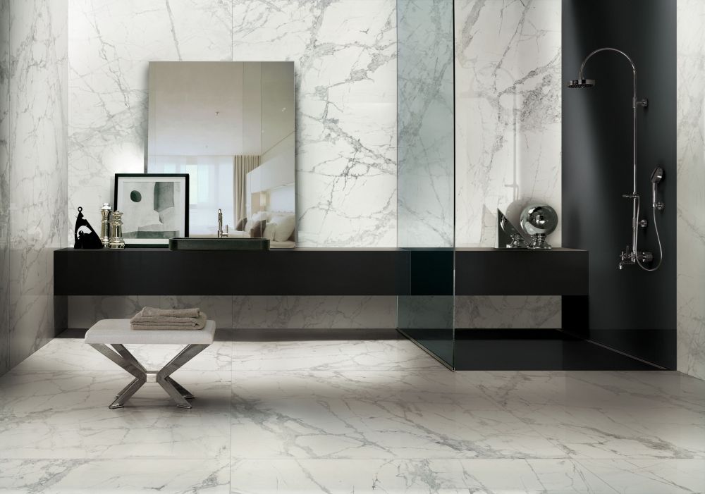 Elysium - Prexious - 24 in. x 48 in. Glossy Rectified Porcelain Tile - Mountain Treasure floor and wall installation