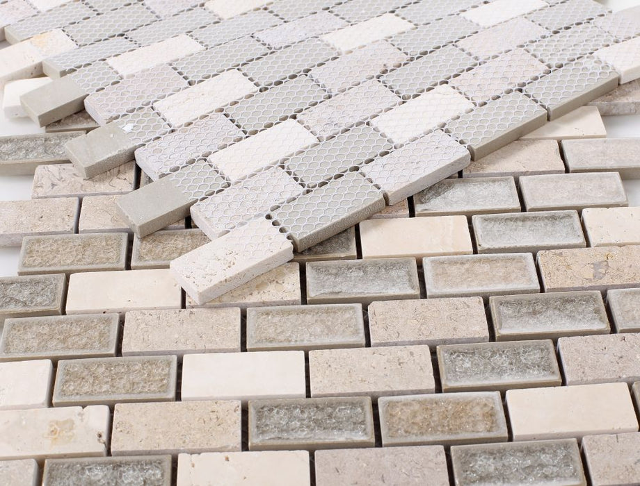 Elysium - Swiss Brick 11.75 in. x 11.75 in. Crackle Glass