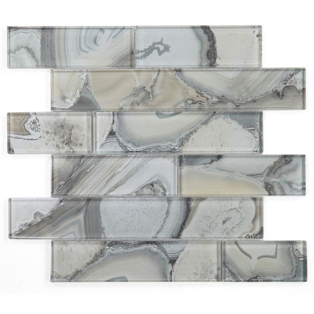 Elysium - Casale Shell Grey 11.75 in. x 11.75 in. Glass Mosaic