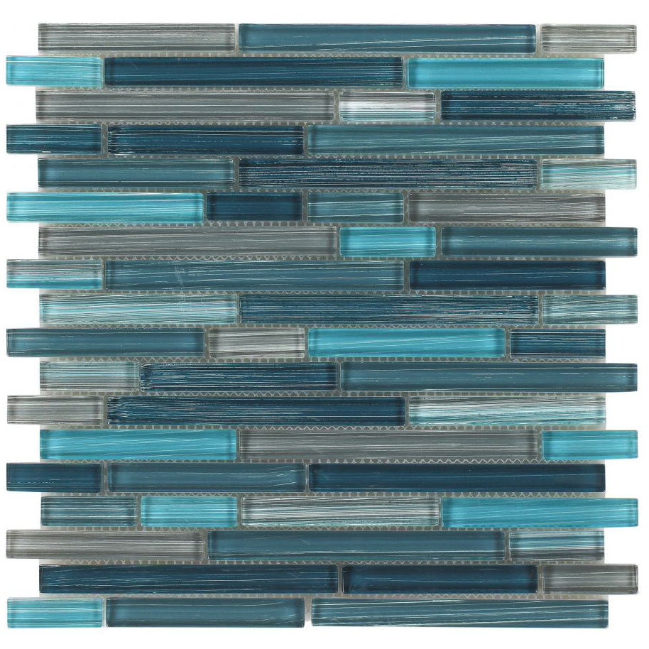 Elysium - Rain Heavy 11.75 in. x 12 in. Glass Mosaic