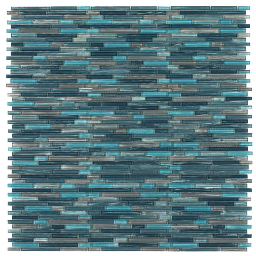 Elysium - Rain Heavy 11.75 in. x 12 in. Glass Mosaic