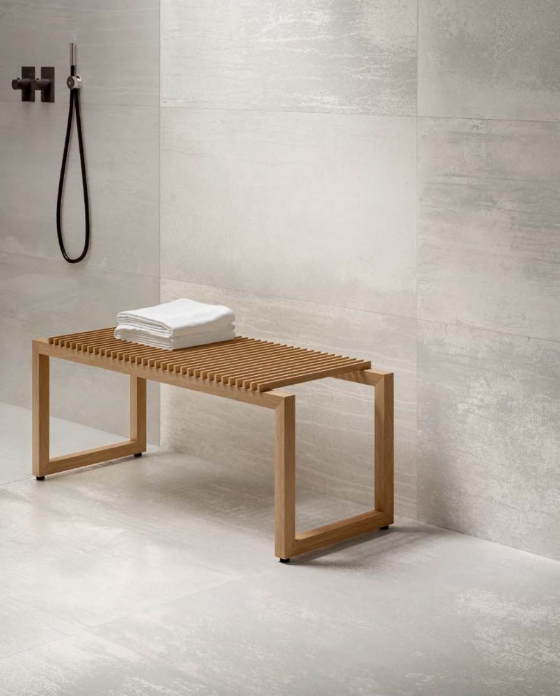 Elysium - Dripart 24 in. x 48 in. Matte Rectified Porcelain Tile - Titanium floor and wall installation