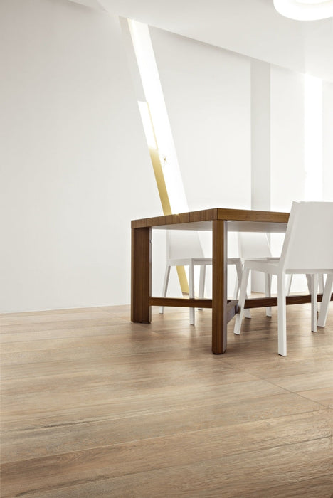 Elysium - Selection Oak Series - 6 in. x 48 in. Matte Porcelain Tile - Cream floor installation