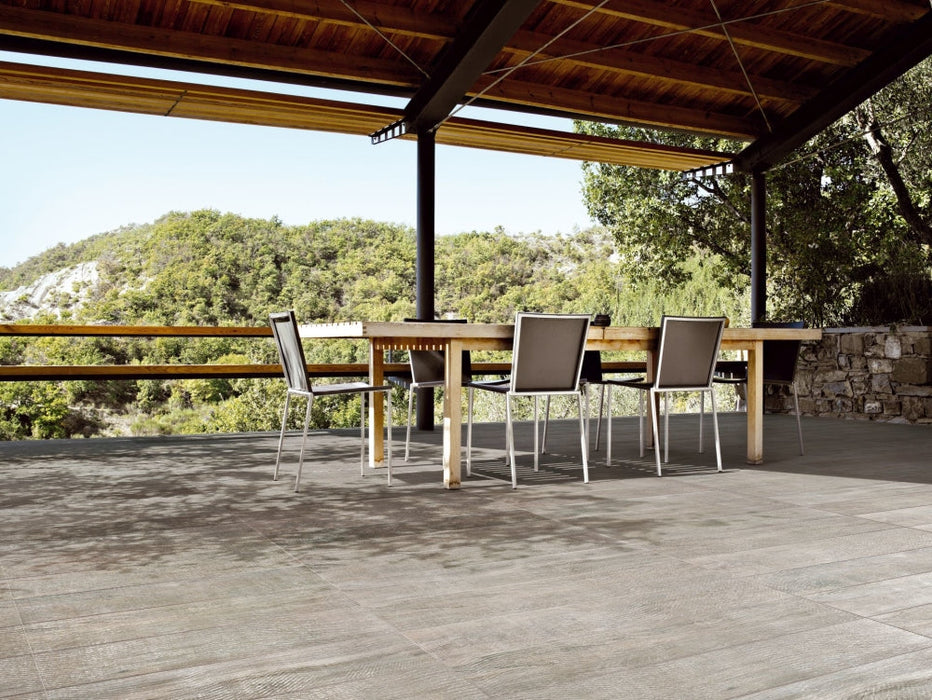 Elysium - Selection Oak Series - 11 in. x 71 in. Matte Porcelain Tile - Grey floor installation