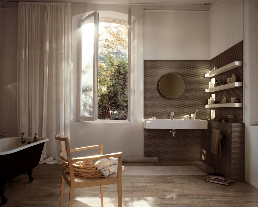 Elysium - Selection Oak Series - 6 in. x 48 in. Matte Porcelain Tile - Amber floor installation
