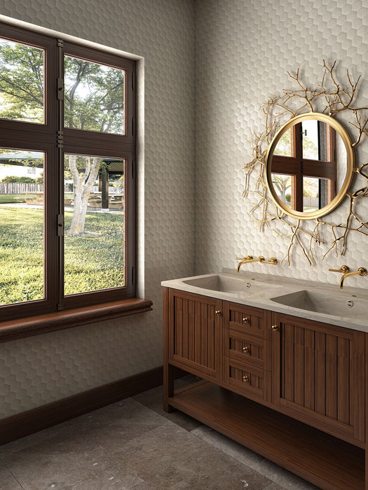 Walker Zanger - Bera & Beren - 12 in. x 36 in. Six Decorative Wall Tile - White Variation Room Scene