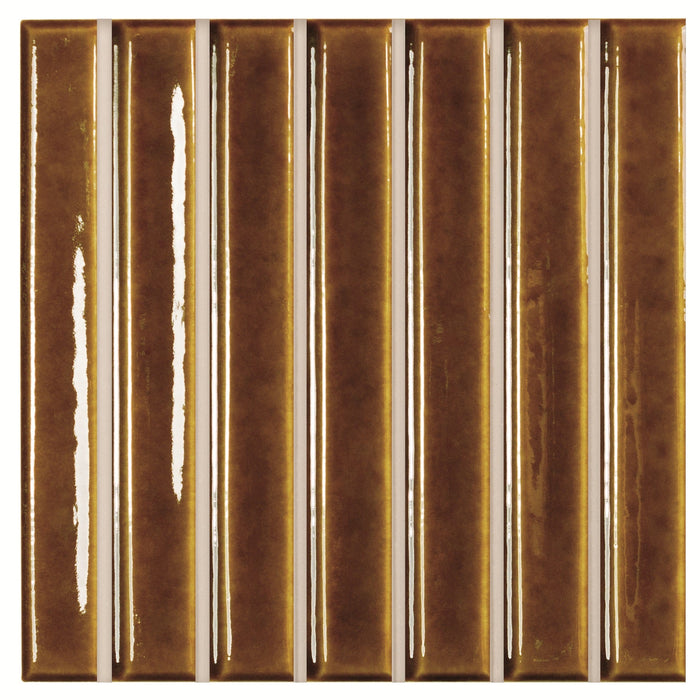 WOW - Sweet Bars 5 in. x 5 in. Glossy Porcelain Mosaic - Honey