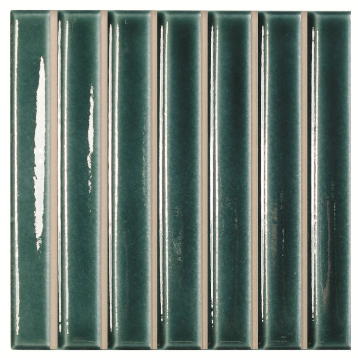 WOW - Sweet Bars 5 in. x 5 in. Glossy Porcelain Mosaic - Teal
