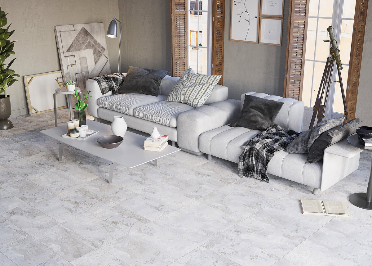 Floors 2000 - Patria 12 in. x 24 in. Porcelain Tile - Grey floor installation