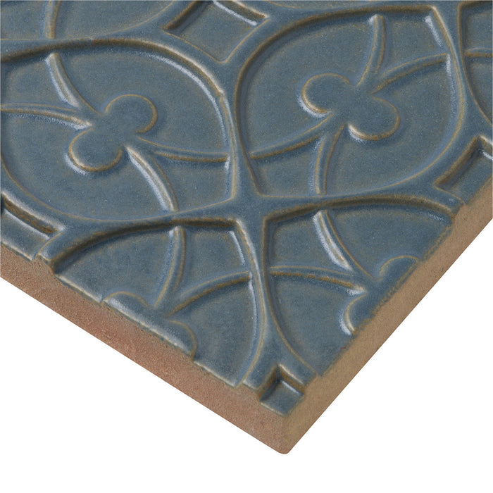 Walker Zanger - Andalucia - 6 in. x 6 in. Alhambra Matte Decorative Tile - Atlantico Close View