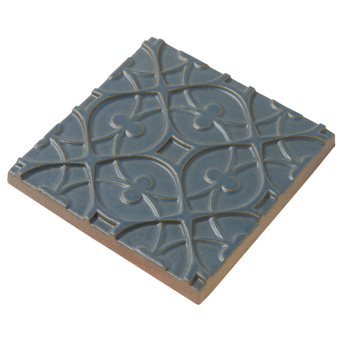 Walker Zanger - Andalucia - 6 in. x 6 in. Alhambra Matte Decorative Tile - Atlantico Side View