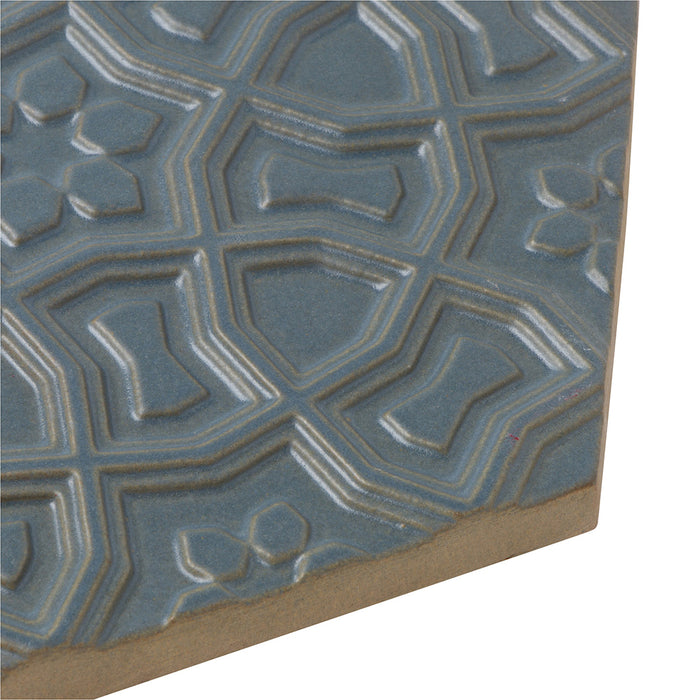 Walker Zanger - Andalucia - 9 in. x 10 in. Marrakesh Matte Decorative Hex Tile - Atlantico Close View