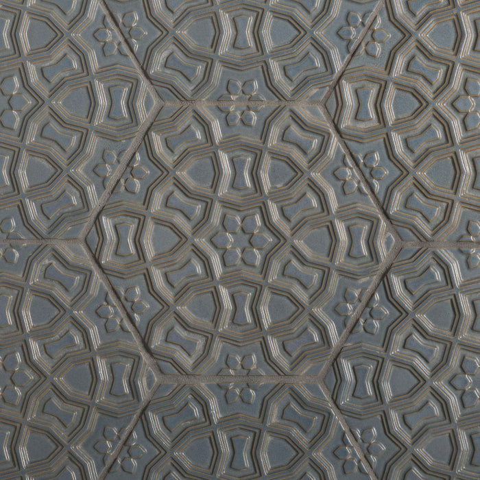 Walker Zanger - Andalucia - 9 in. x 10 in. Marrakesh Matte Decorative Hex Tile - Atlantico