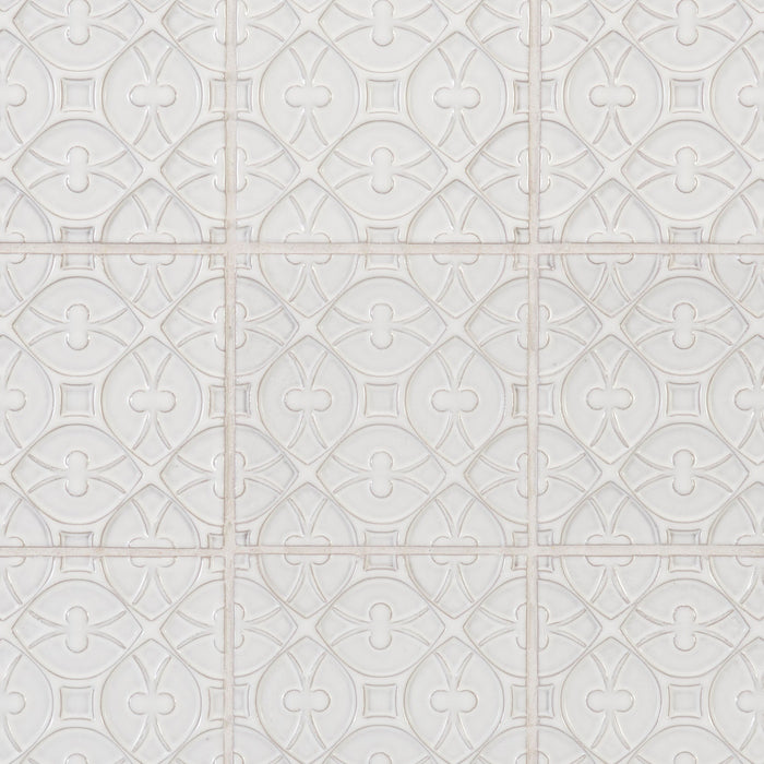 Walker Zanger - Andalucia - 6 in. x 6 in. Alhambra Glossy Decorative Tile - Blanco