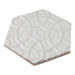 Walker Zanger - Andalucia - 9 in. x 10 in. Marrakesh Matte Decorative Hex Tile - Blanco Angled View