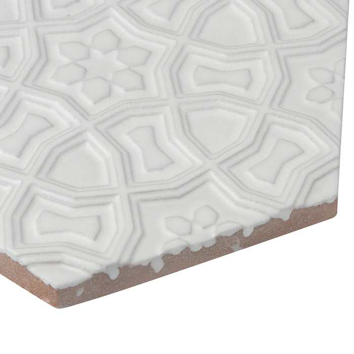 Walker Zanger - Andalucia - 9 in. x 10 in. Marrakesh Matte Decorative Hex Tile - Blanco Close View