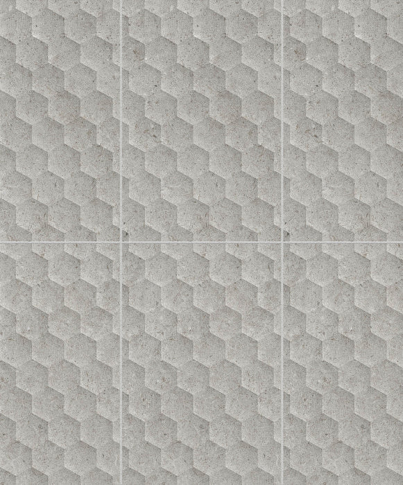 Walker Zanger - Bera & Beren - 12 in. x 36 in. Six Decorative Wall Tile - Dark Grey Installed