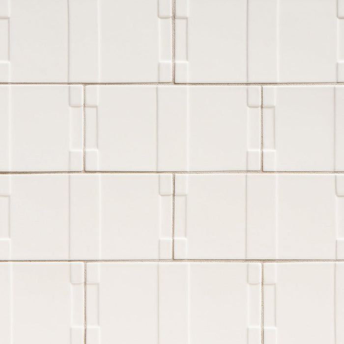 Walker Zanger - Robert Am Stern - Otto 3 in. x 6 in. Decorative Tile - Snow