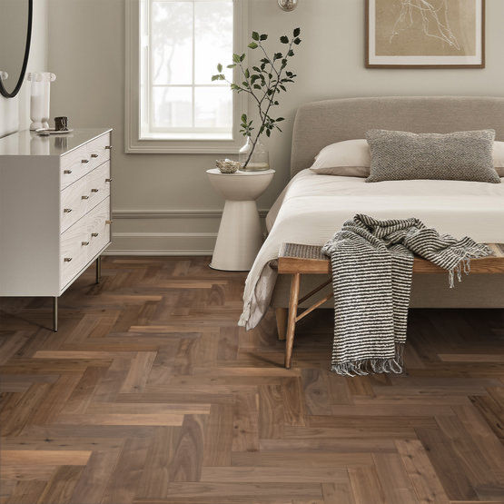 Anderson Tuftex Hardwood - Revival Walnut Herringbone - Engineered American Walnut - Era Installed