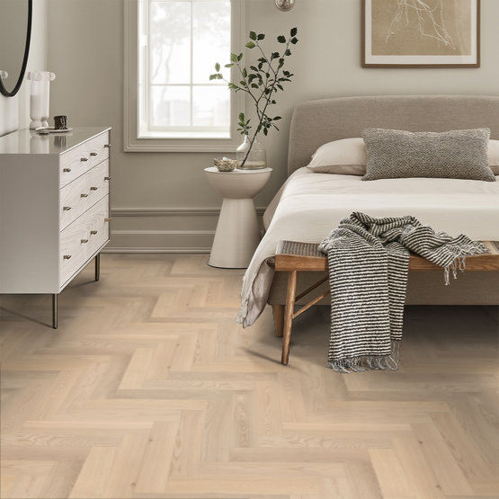 Anderson Tuftex Hardwood - European Ash Herringbone - Parfait Installed