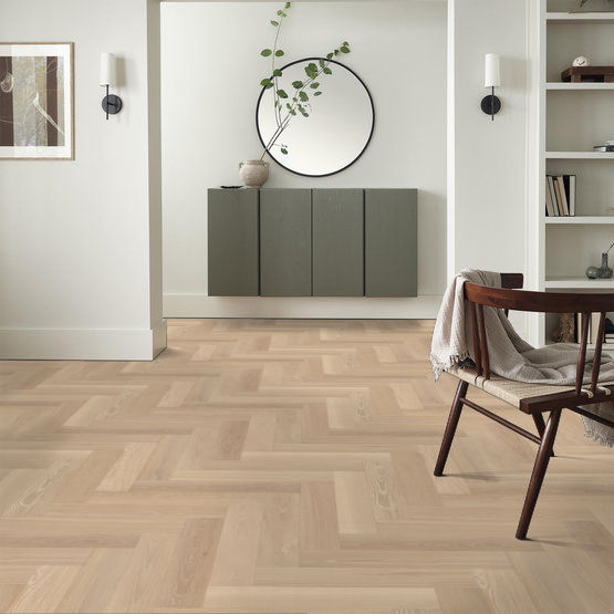 Anderson Tuftex Hardwood - European Ash Herringbone - Carnival Installed