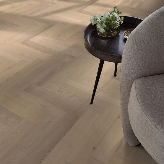 Anderson Tuftex Hardwood - European Ash Herringbone - Parfait Installed