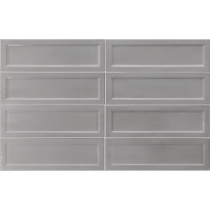 Equipe - Island Frame Collection - 2.5 in. x 8 in. Ceramic Wall Tile - Silver