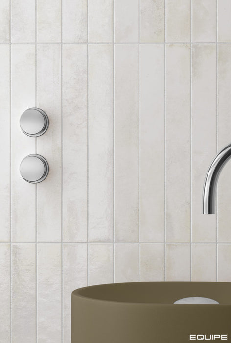 Equipe - Bali Collection - 2 in. x 16 in. Tile - White wall installation